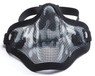 Action Sport Games захисна маска Airsoft STALKER ASG з металевою нижньою частиною маски - ЧОРНА/ЧЕРЕП