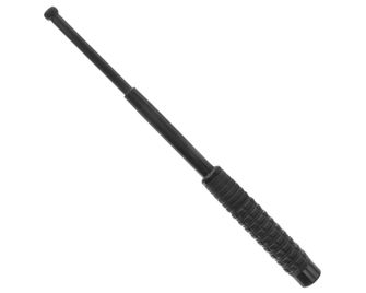 Чорний твердий телескопічний дубинка Blackfire 16" з гумовою ручкою