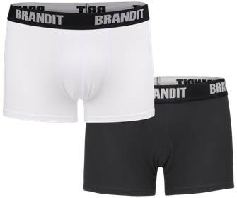 Шорти-боксери Brandit з логотипом 2шт, біло-чорні