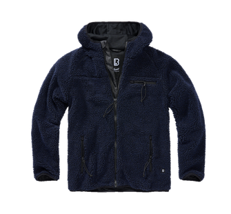 Флісова куртка з капюшоном Brandit Teddyfleece Worker, темно-синій