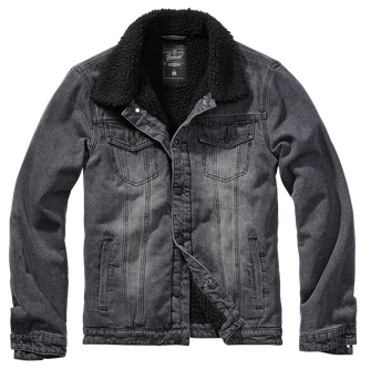 Джинсова куртка Brandit Sherpa з хутром, чорна