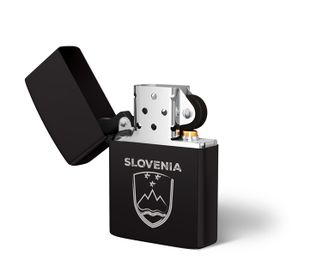 Запальничка бензинова DRAGOWA з гравіюванням Словенії, чорна