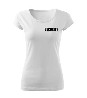 Жіноча футболка DRAGOWA з написом SECURITY, біла