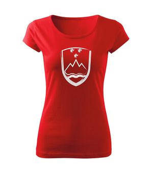 Жіноча футболка DRAGOWA Словенський герб, червона