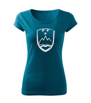 Жіноча футболка DRAGOWA герб Словенії, бензиновий синій