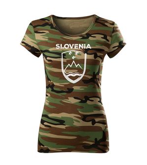 DRAGOWA жіноча футболка словенський герб з написом, камуфляж