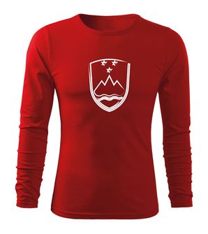 Футболка DRAGOWA Fit-T з довгим рукавом Словенський герб, червона