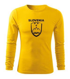 Футболка DRAGOWA Fit-T з довгим рукавом Словенський герб з написом, жовта