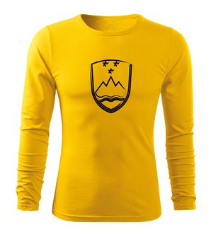 Футболка DRAGOWA Fit-T з довгим рукавом Словенський герб, жовта