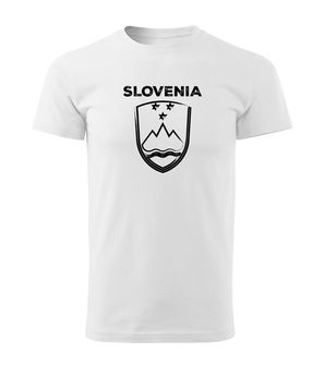 Футболка DRAGOWA коротка словенський герб з написом, біла