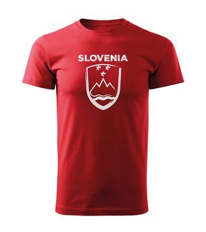 Футболка коротка DRAGOWA словенська емблема з написом, червона