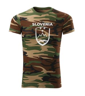 DRAGOWA коротка футболка словенська емблема з написом, камуфляж