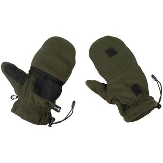 MFH Флісові рукавички з петлями для шнурків, зелені, OD