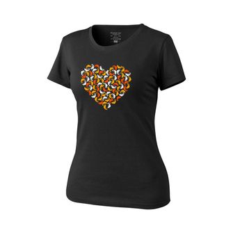 Жіноча футболка Helikon-Tex Chameleon Heart, чорна, короткий рукав.