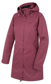 Жіноче пальто Husky з натуральної шерсті горіх темно-бордового кольору