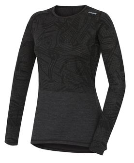 Термобілизна Husky Merino жіноча футболка з довгим рукавом чорна