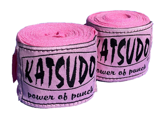 Katsudo бокс пов'язки еластичні 350см, рожеві