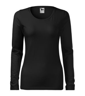 Жіноча футболка з довгим рукавом Malfini Slim, чорна
