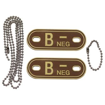 MFH Dog-Tags собачі теги B NEG, 3D PVC, коричневий