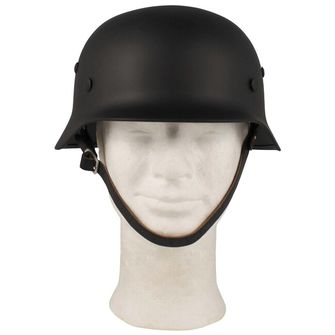 MFH Металевий шолом Другої світової війни зі шкіряною оббивкою, чорний