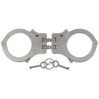 MFH Поліцейські наручники з двома ключами та подвійним ланцюгом, міцна конструкція