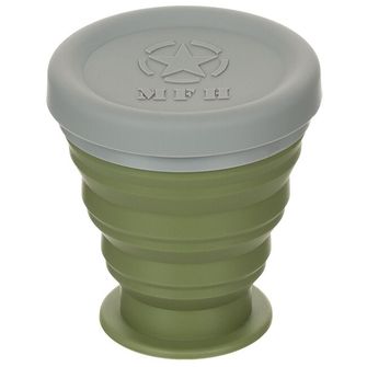 MFH Складана чашка з кришкою, силіконова, OD зелена, 200 мл