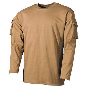 Довга футболка MFH US Coyote з кишенями на липучках на рукавах, 170г/м2