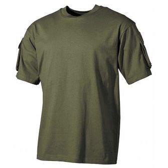 Оливкова сорочка MFH US з кишенями на липучках на рукавах, 170г/м2