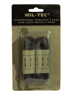 Вощені шнурки Mil-Tec Co, чорні 140см