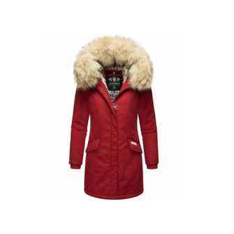 Жіноча зимова куртка Navahoo Cristal з капюшоном та хутром, криваво-червона