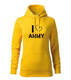 Жіноче худі DRAGOWA i love army, жовте 320 г/м2