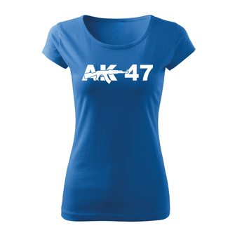 DRAGOWA жіноча коротка футболка AK-47, синя 150г/м2