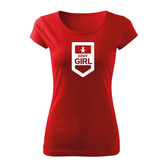 DRAGOWA жіноча коротка футболка армійська дівчина, червона 150г/м2