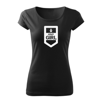 DRAGOWA жіноча коротка футболка армійська дівчина, чорна 150г/м2