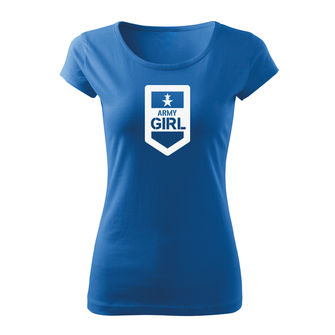 DRAGOWA жіноча коротка футболка армійська дівчина, синя 150г/м2