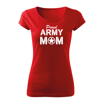 DRAGOWA жіноча коротка футболка армійська мама, червона 150г/м2