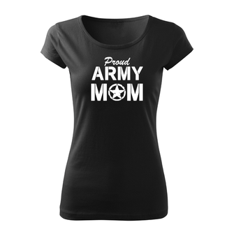 DRAGOWA жіноча коротка футболка армійська мама, чорна 150г/м2