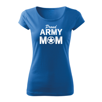 DRAGOWA жіноча коротка футболка армійська мама, синя 150г/м2