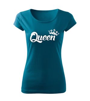 DRAGOWA жіноча коротка футболка queen, бензиновий синій 150г/м2