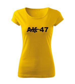 Жіноча футболка DRAGOWA AK-47, жовта 150г/м2