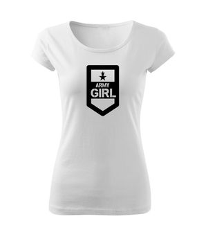 DRAGOWA жіноча футболка армійська дівчина, біла 150г/м2