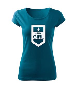 DRAGOWA жіноча футболка армійська дівчина, бензиновий синій 150г/м2