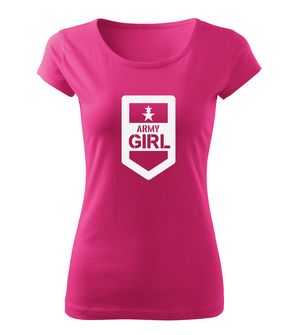 DRAGOWA жіноча футболка армійська дівчина, рожева 150г/м2