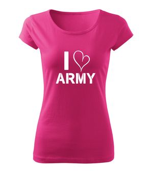 Футболка жіноча DRAGOWA Я люблю армію, рожева 150г/м2