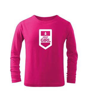 DRAGOWA Дитяча довга футболка Армійська дівчинка, рожева