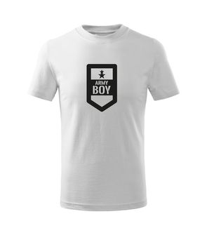 DRAGOWA Дитяча коротка футболка Армійський хлопчик, біла