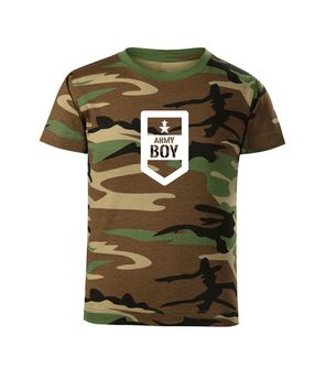 DRAGOWA Дитяча коротка футболка Армійський хлопчик, камуфляж
