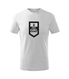 DRAGOWA Дитяча коротка футболка Армійська дівчинка, біла