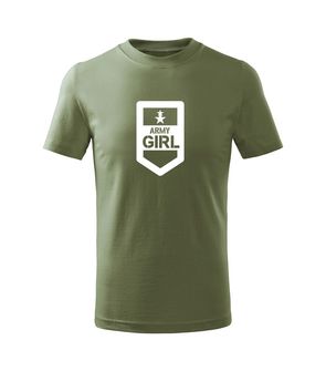 DRAGOWA Дитяча коротка футболка армійська дівчинка оливкова