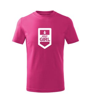 DRAGOWA Дитяча коротка футболка Армійська дівчинка, рожева